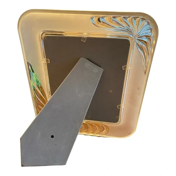 Beautiful vintage glass photo frame. Frosted and Clear Art Deco Design. - Picture 4 of 4